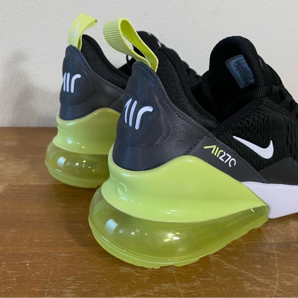 Nike Air Max 270 Black Lime Green GS - Size 6.5Y Or Women’s 8 - Picture 6 of 13